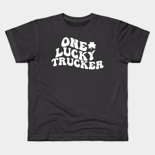 One Lucky Trucker , St Patrick's Day Kids T-Shirt